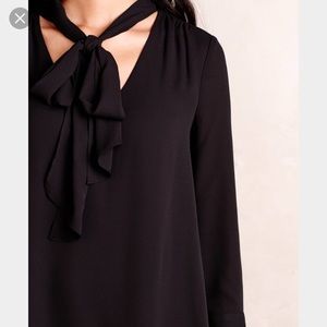 CLOSET CLEAR OUT! HD Astral tie neck blouse black