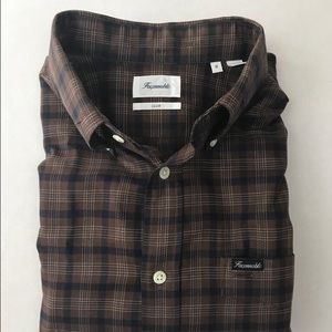 FACONNABLE LONG SLEEVE CLUB BROWN SHIRT MEN'S M