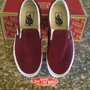 Maroon Slip On Vans