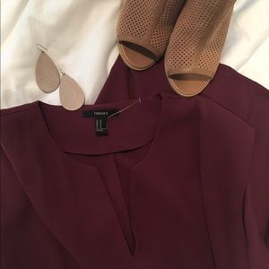 Burgundy shift F21 dress M