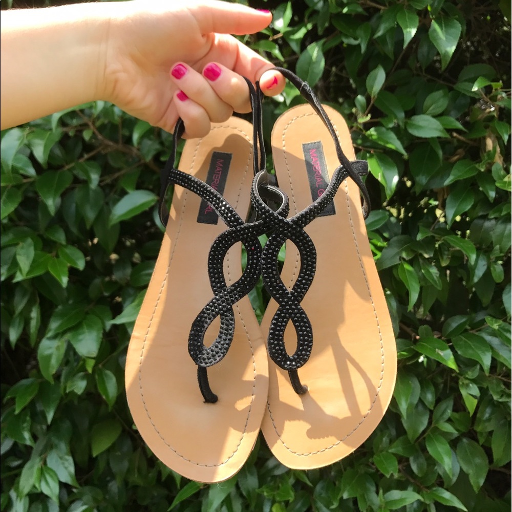 Material Girl Black Sequin Sandals