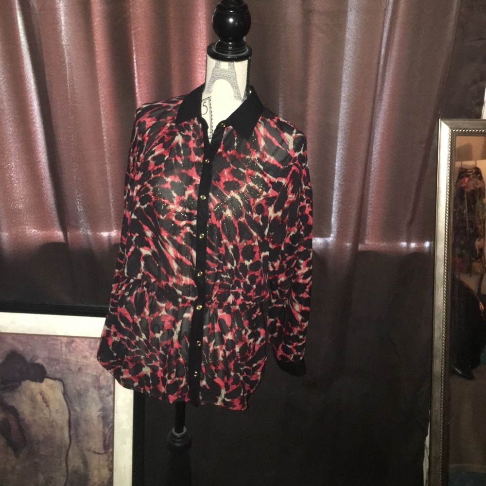 Ms. Tina animal print blouse