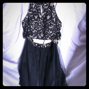 2 Piece Black and Tan formal dress. Size 13