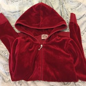 Juicy Couture Red Velour Hoodie