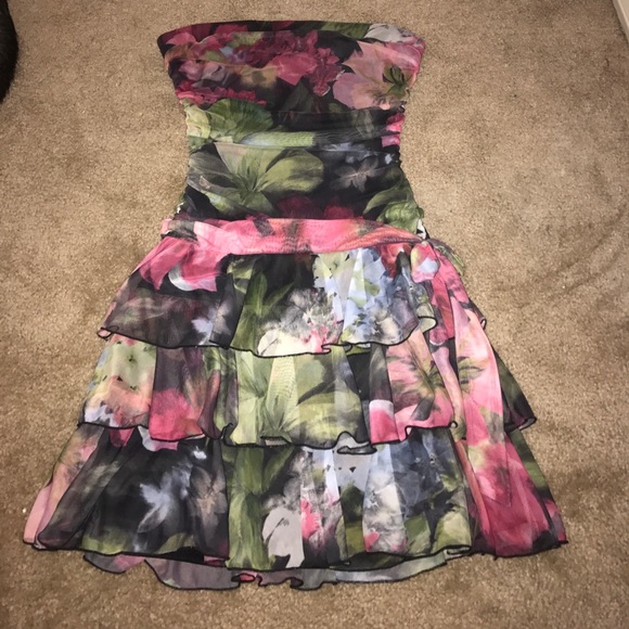 Floral strapless dress - Picture 1 of 3