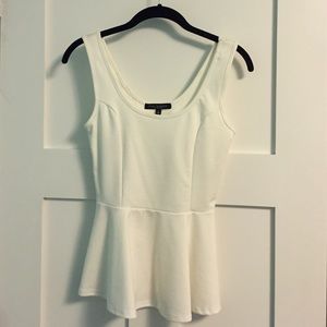 White peplum top