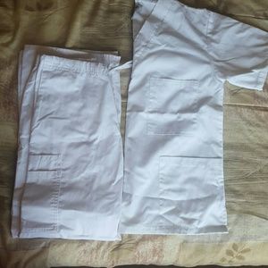 White scrub set.