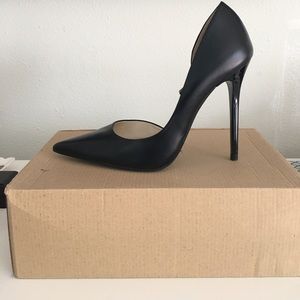 Black Zara Leather Court Pumps