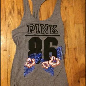 Tropical Design Pink Tank Top