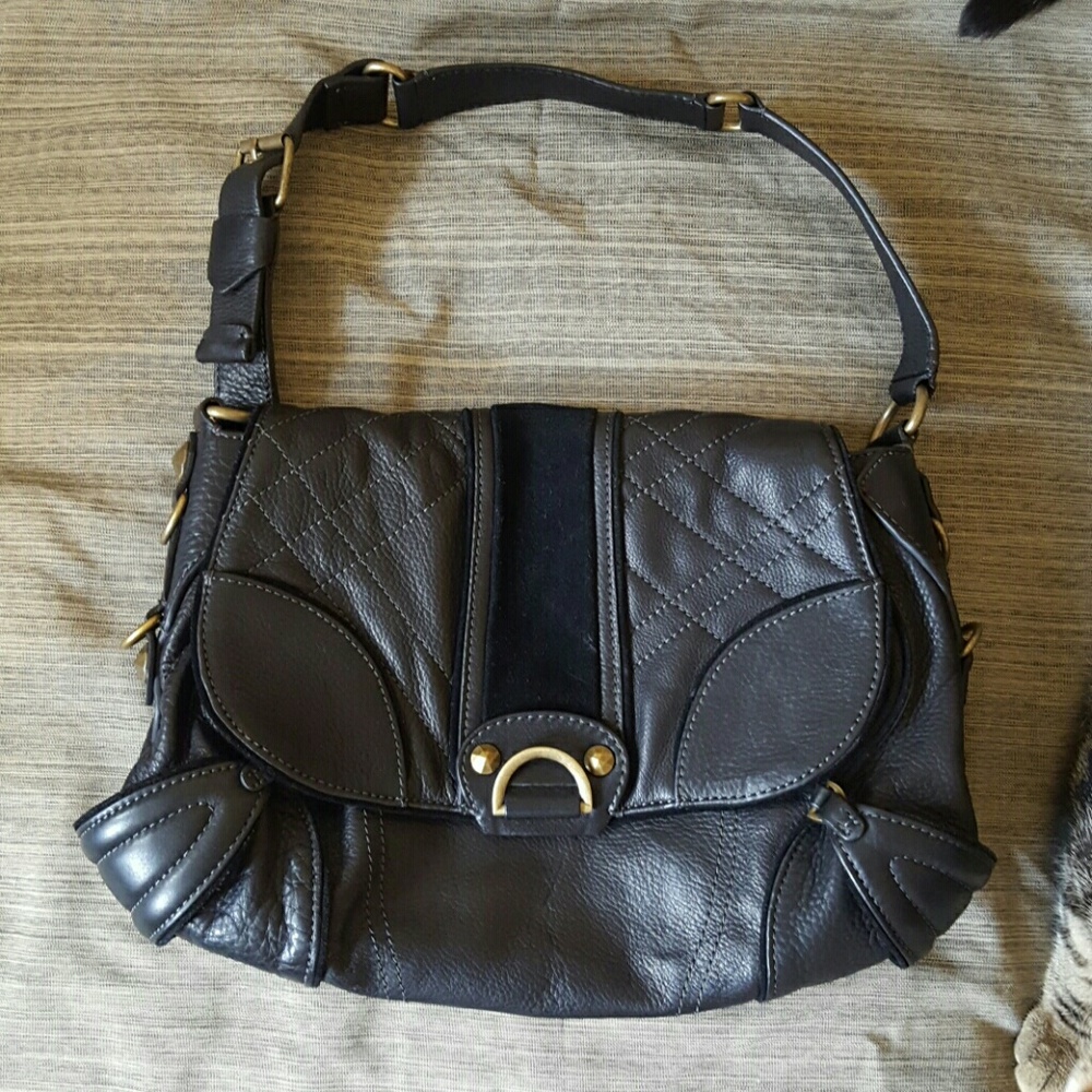Ellen Tracy Black Leather Bag