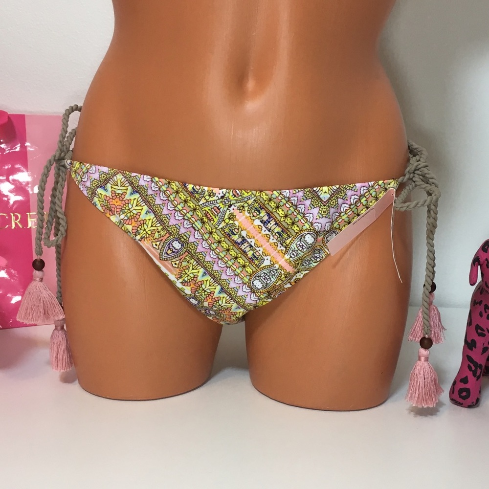 NEW VS TIE SIDES BIKINI BOTTOM WITH TASSELS - Picture 1 of 4