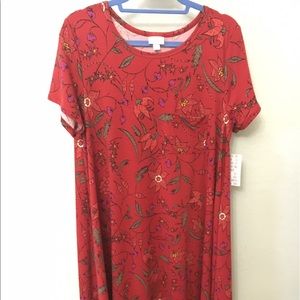 NEW Large Red Floral Carly Dress Lularoe