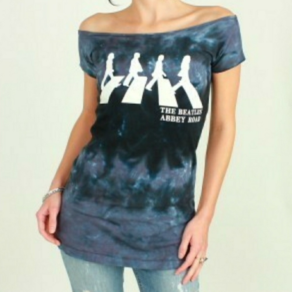 The Beatles Tie Dye off shoulder Tunic