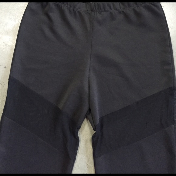 Black leggings with a sheer cutout. NWOT - Picture 2 of 2