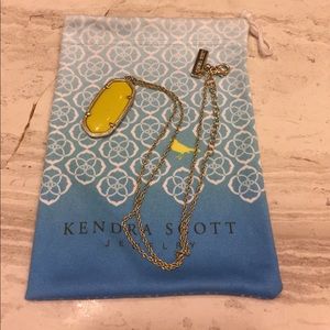 Kendra Scott small yellow pendant necklace
