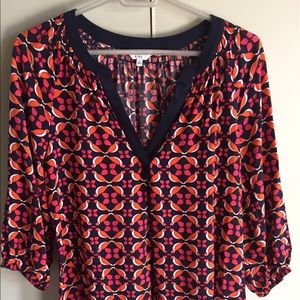 Crown and Ivy Navy/Orange Blouse size Medium