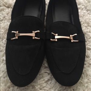Black faux suede loafers from ASOS.