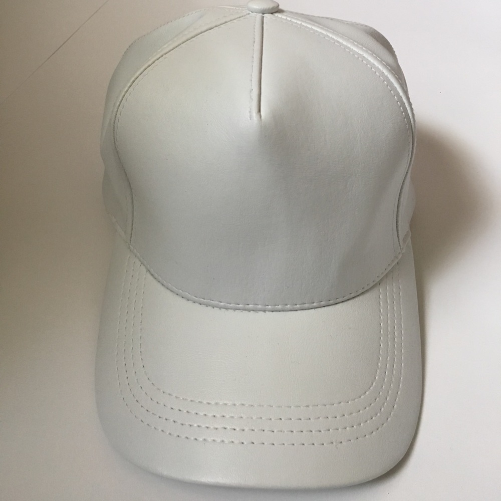 White Leather Trucker Hat