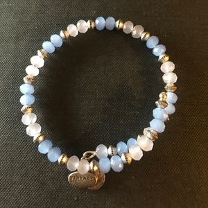 Alex and Ani Blue Beaded Spring Bracelet
