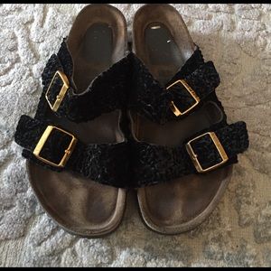 Textured Velvet soft footbed Birkenstocks size 41