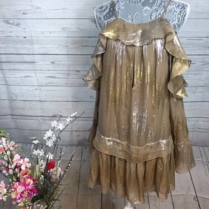 🎉💃HP! NWT Free People Dress Gold/Silver Metallic