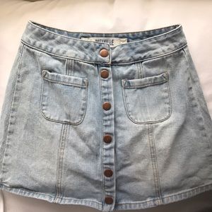 Brandy Melville Button down Jean Skirt