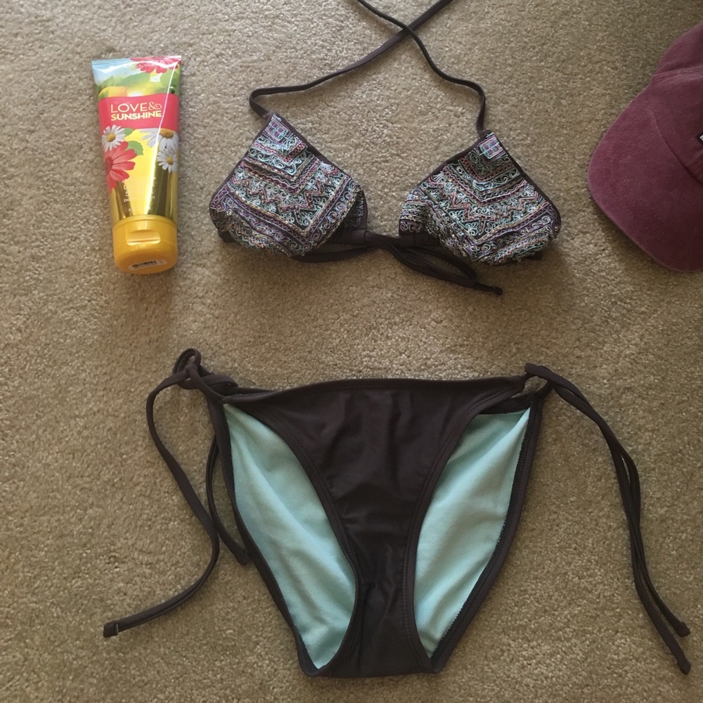 Barley worn brown bikini