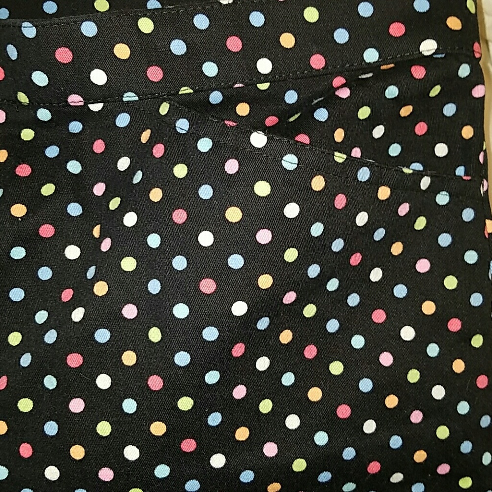 white stage polka dot capris