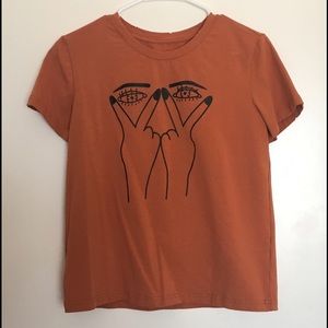 NWOT Eye Print Ripped T-Shirt