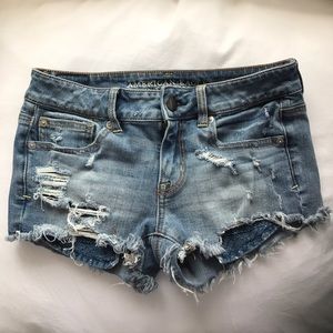 American Eagle distressed denim shorts