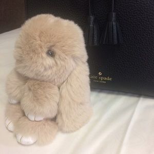 Fluffy Bunny Purse Friend Charm