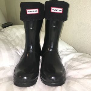 Hunter Short Black Glossy Boots