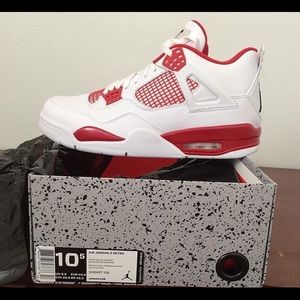 Jordan retro 4s white and red size 10.5