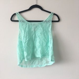 Victoria's Secret Pink Lace Crop Top Tank