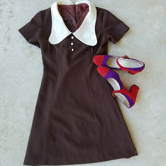 SOLD True Vintage 1960s Mod Mini Dress - Picture 2 of 4