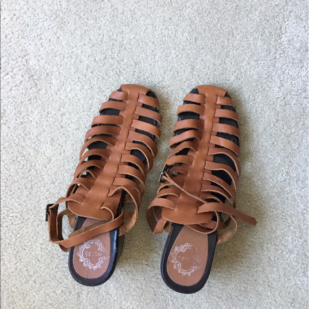 Brown Ecoté Sandals with Chunky Heel