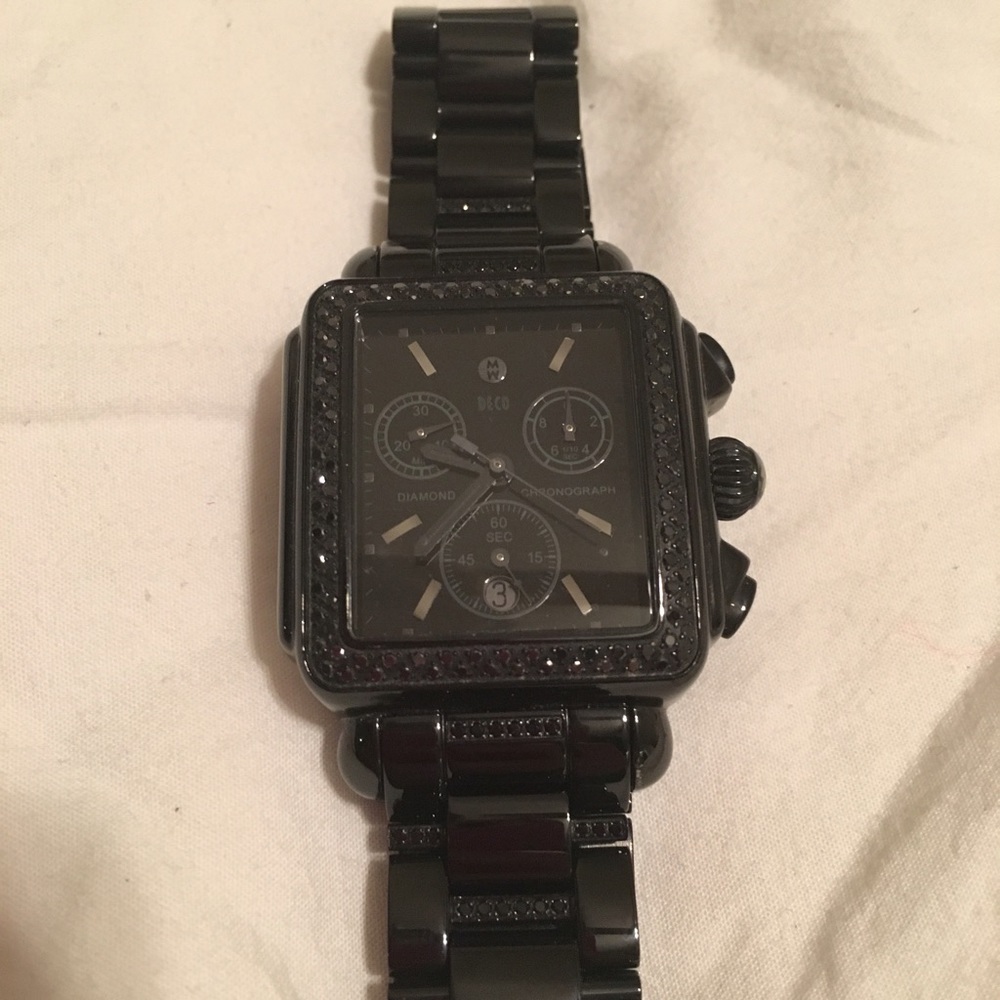 Michele Deco Nior Black Diamond dial watch head