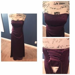Plum long formal corset dress Sz 6-10