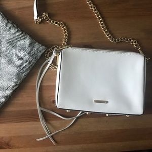 Rebecca minkoff white leather Avery cross body