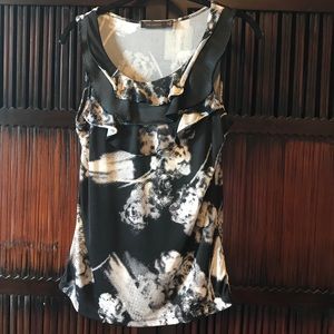 Black white floral tank - The Limited XS