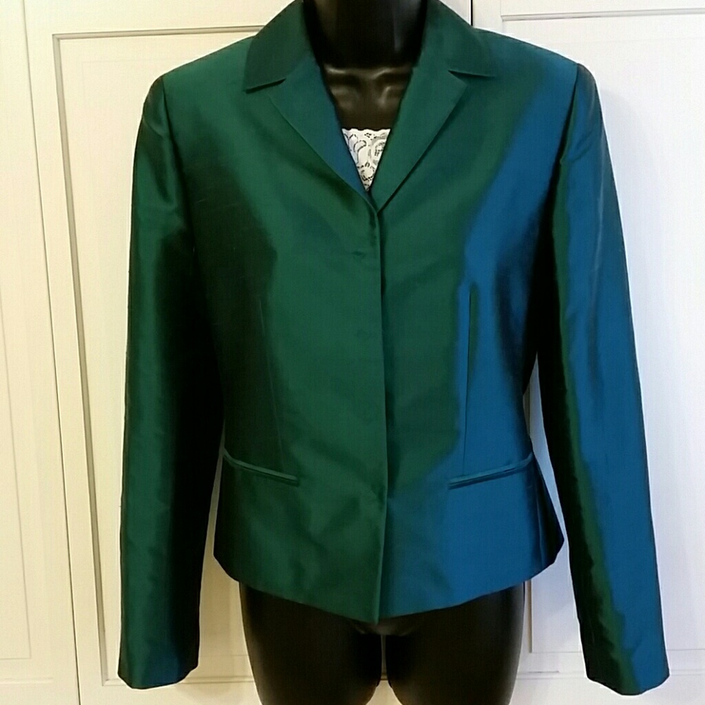 Ann Taylor Teal Silk Jacket