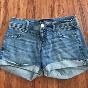 Hollister Dark Wash Denim Midi Shorts