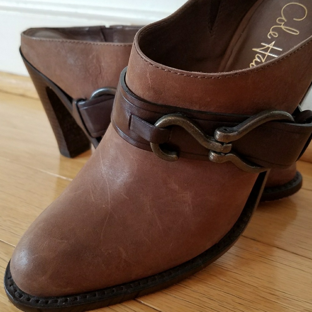 Cole Haan tailored leather mule slip on bootie