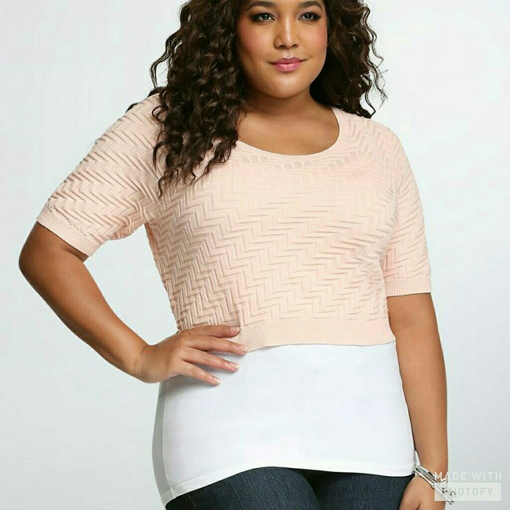 Torrid Cropped Chevron Sweater Plus Size 2X