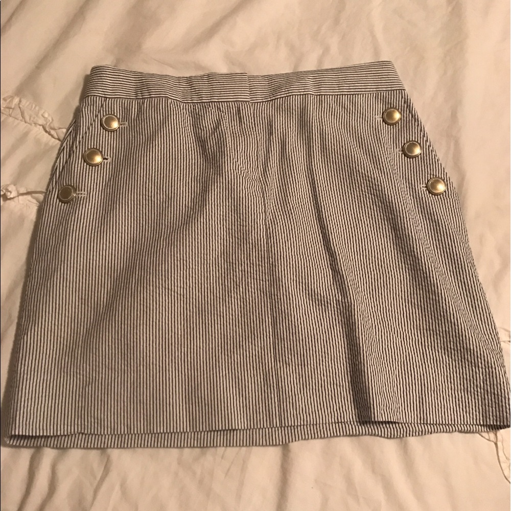 Jcrew Striped Seersucker Skirt
