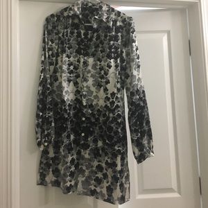 Black & White floral print tunic