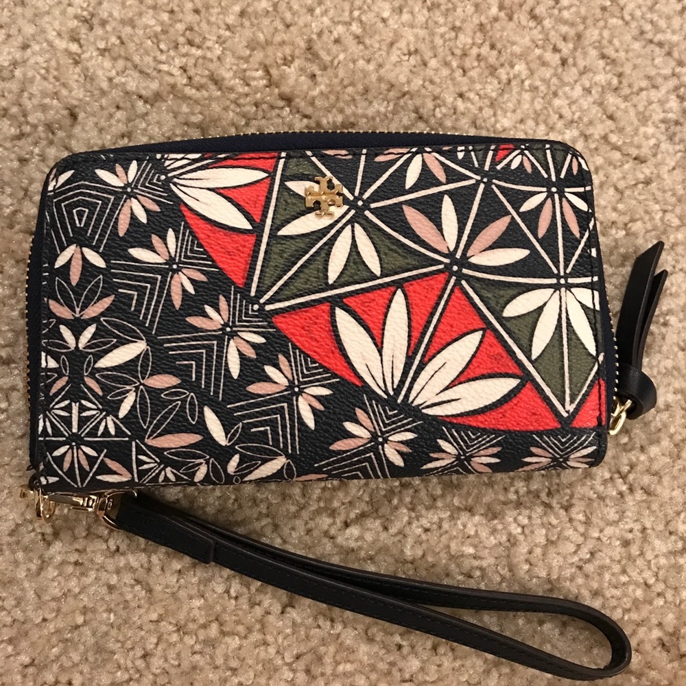 Flower pattern Tory Burch wristlet