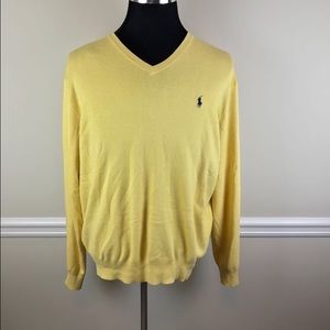 POLO RALPH LAUREN YELLOW SWEATER COTTON FOR MEN XL