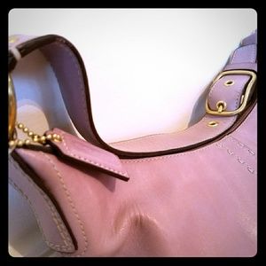 SOLD Coach Lilac hobo stitching detail with tag