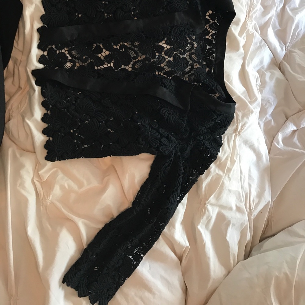 Elevenses (Anthropologie) lace sweater - black sm